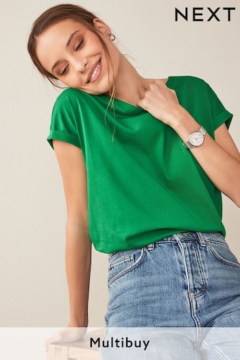 Bright Green Round Neck Cap Sleeve T-Shirt (T04927) | £7.50