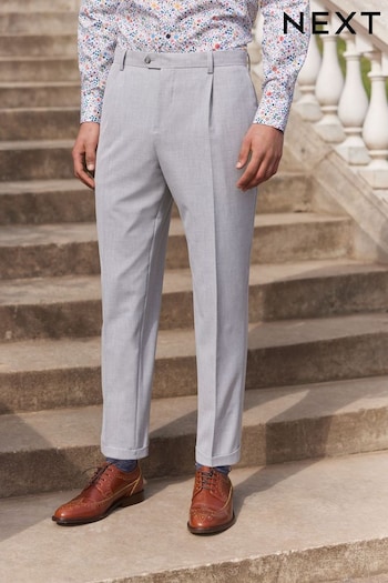 Light Grey Relaxed Tapered Motion Flex Stretch Suit: Trousers (T06072) | £40