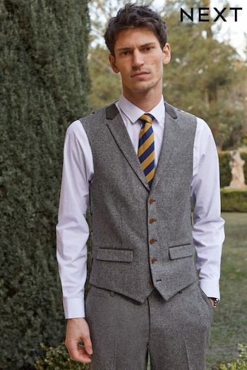 Grey Trimmed Donegal Waistcoat (T06082) | £59