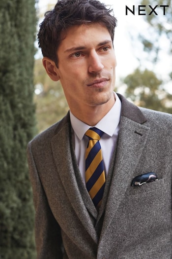 Grey Slim Fit Trimmed Donegal Suit (T06089) | £110
