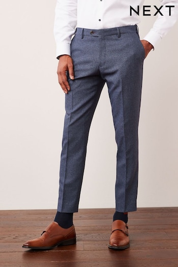 Light Blue Slim Slim fit Puppytooth Fabric Suit: Trousers (T06123) | £45