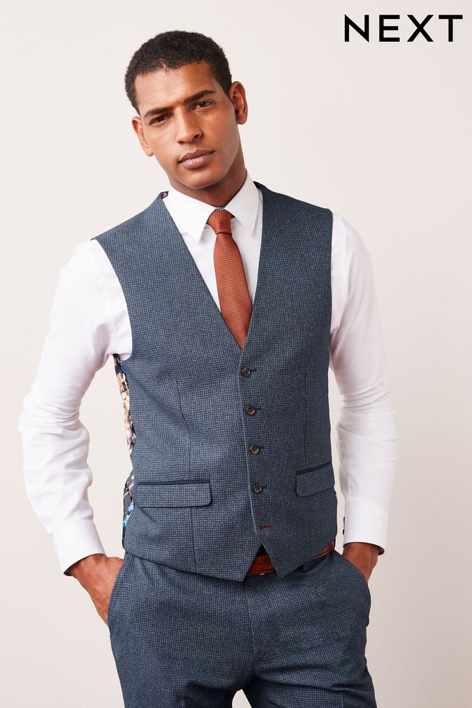 Navy blue wool morning suit with matching navy blue trousers