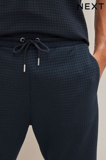 Navy Blue Textured Jersey Shorts (T06455) | £25