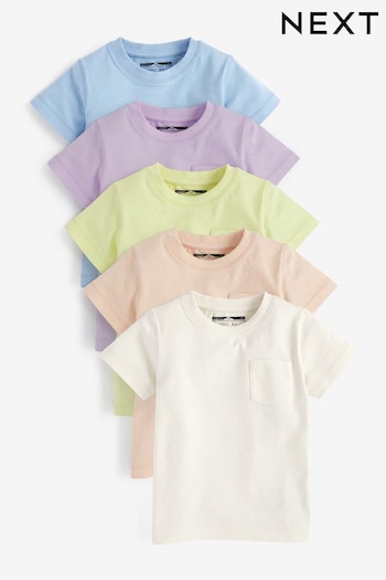 Pastel Multi Short Sleeve T-Shirts 5 Pack (3mths-7yrs) (T06539) | £16 - £20