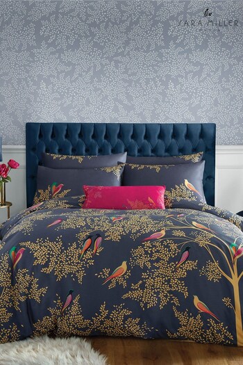 Sara Miller Blue Smokey Birds Duvet Cover and Pillowcase Set (T07141) | £64 - £118