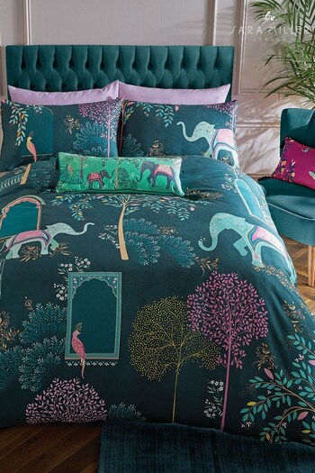 Sara Miller Jade Green Elephants Oasis Duvet Cover and Pillowcase Set (T07143) | £64 - £118