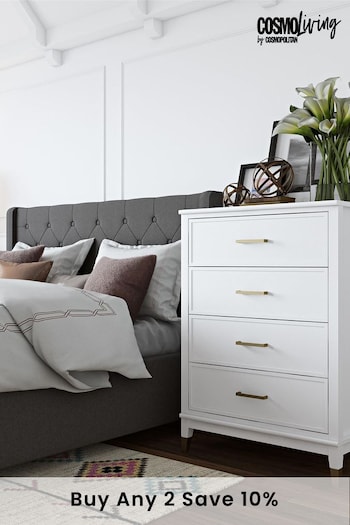 CosmoLiving White Westerleigh Four Drawers Chest (T07324) | £450