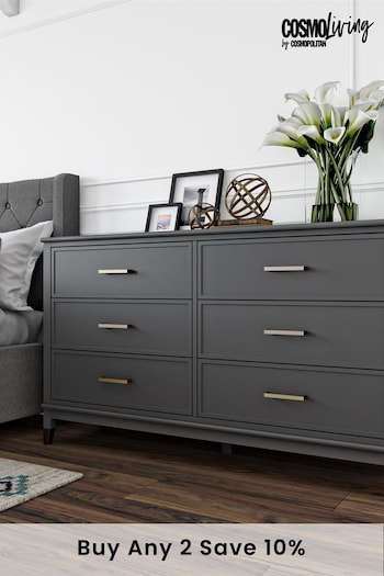 CosmoLiving Grey Westerleigh Six Drawers Chest (T07746) | £470
