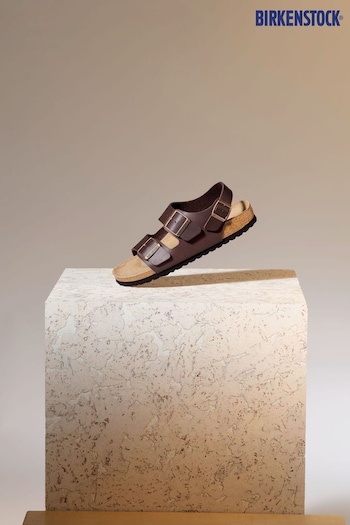 Birkenstock Milano Brown Birko Flor Her Sandals (T08784) | £75