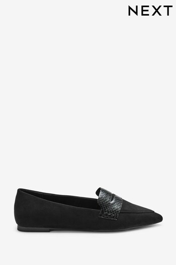 Black Forever Comfort® Point Toe Loafers (T08974) | £26