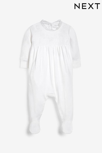 White Single Smart Sleepsuit (0-2yrs) (T09109) | £12 - £14