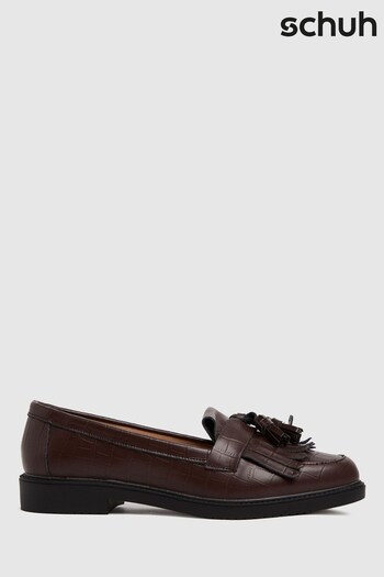 Schuh Lorri Croc Leather Loafers (T09149) | £45
