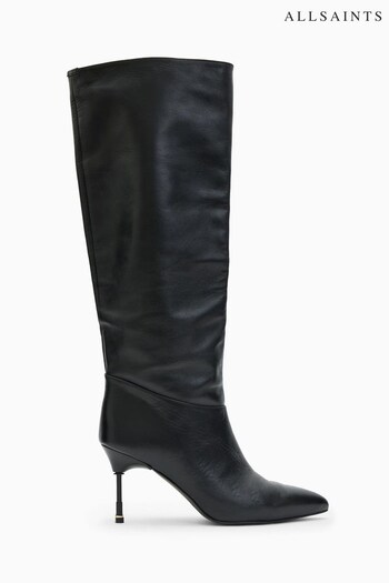AllSaints Black Nori court Boots (T09364) | £299