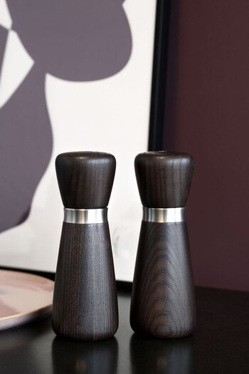 CrushGrind Ash Brown Salt/Pepper Grinder With Stainless Steel Ring 170mm (T09829) | £55