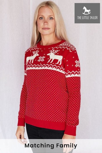 The Little Tailor Ladies Christmas Reindeer Fairisle Jumper (T09854) | £45