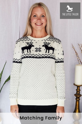 The Little Tailor Ladies Christmas Reindeer Fairisle Jumper (T09855) | £49