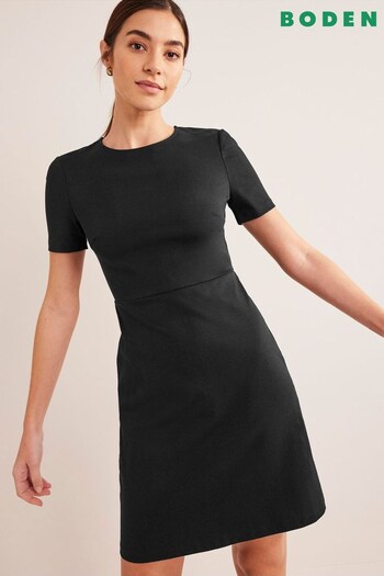 Boden Black Jersey Mini Shift Dress (T0U422) | £60