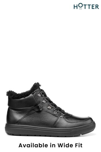 Hotter Harper II Black Wide Fit Lace-Up Ankle Boots (T10103) | £105