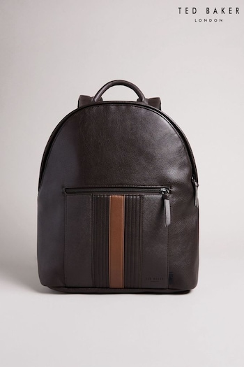 Ted Baker Brown Esentle Striped Pu Backpack (T10152) | £100