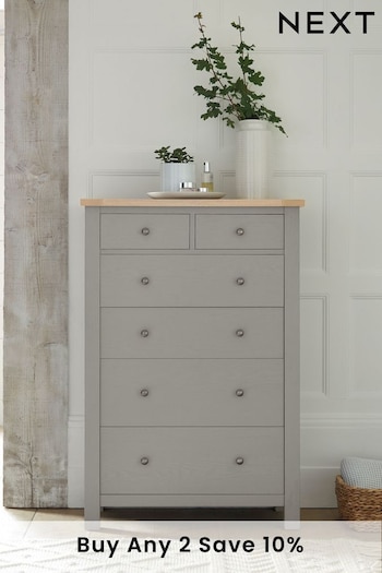 Dove Grey Malvern Paint Effect 6 Drawer Chest of Drawers (T10210) | £425