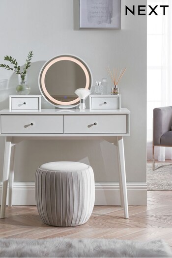White Gloss LED Mirror Console Dressing Table (T10232) | £425