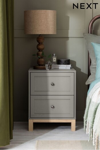 Dove Grey Malvern Paint Effect 2 Drawer Bedside Table (T10237) | £165