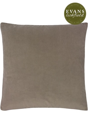 Evans Lichfield Mink Brown Sunningdale Velvet Polyester Filled Cushion (T11009) | £17