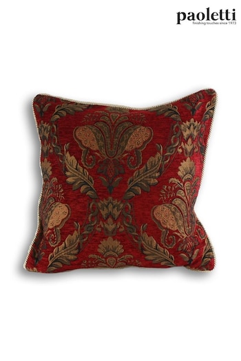 Riva Paoletti Burgundy Red Shiraz Jacquard Polyester Filled Cushion (T11013) | £23
