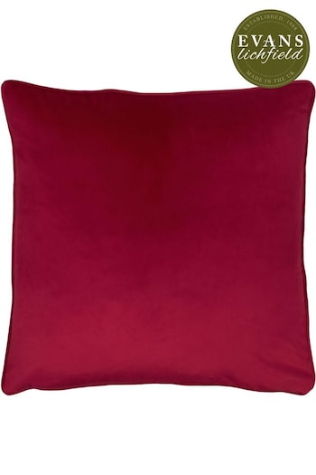 Evans Lichfield Scarlet Red Opulence Velvet Polyester Filled Cushion (T11023) | £26