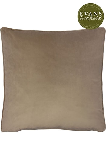 Evans Lichfield Biscuit Beige Opulence Velvet Polyester Filled Cushion (T11029) | £26