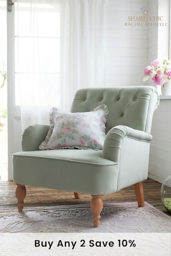 Shabby Chic by Rachel Ashwell® Velvet Sage Twyla Chair (T11313) | £450