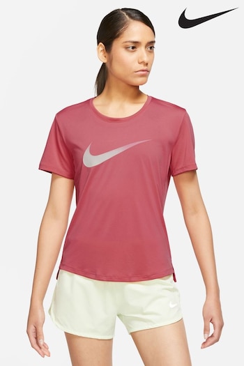 Nike Coral Pink One Dri-FIT Swoosh Short-Sleeved Top (T11340) | £38