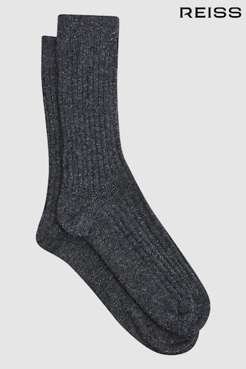 Reiss Charcoal Coen Speckled Hiking Socks (T11398) | £15