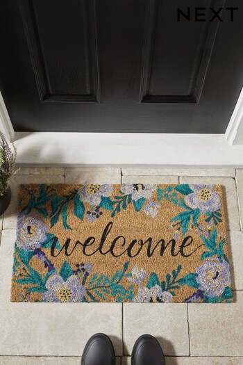 Blue Bloom Welcome Doormat (T11594) | £16