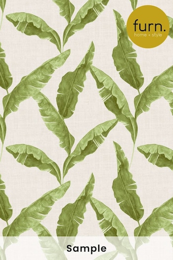 furn. Green Plantain Botanical Wallpaper (T11656) | £1