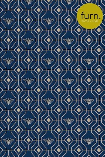 furn. Blue Bee Deco Geometric Foiled Wallpaper (T11784) | £1