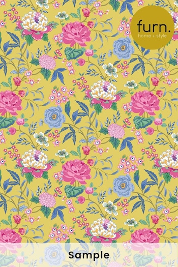 furn. Yellow Azalea Bright Blooms Wallpaper Sample Wallpaper (T11785) | £1