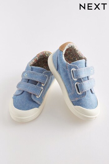 Blue Denim Standard Fit (F) Machine Washable Trainers (T11810) | £16 - £18