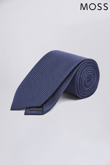 MOSS Navy Blue Textured Tie (T12008) | £20