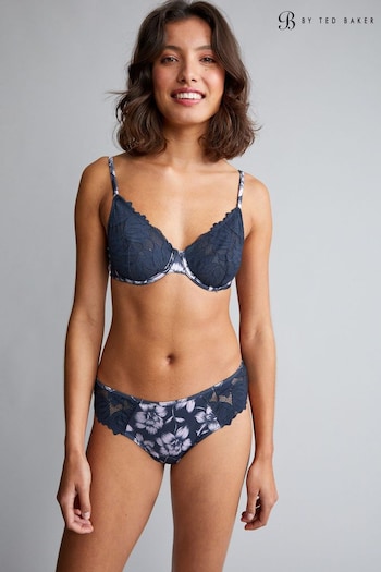 B by Ted Baker Navy Blue/Lilac Purple Non Pad Underwire Bra (T12481) | £28