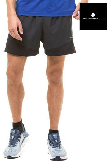 Ronhill Mens Black Tech Revive 5 Inch Shorts (T13374) | £35