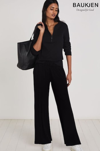 Baukjen Black Palazzo Trousers with Lenzing™ Ecovero™ (T14289) | £75