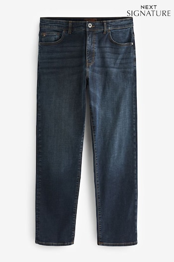 Dark Blue Ink Straight Premium Heavyweight Cotton Elisabetta Jeans (T14951) | £36