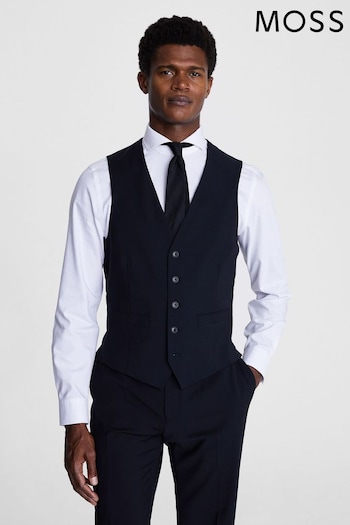 MOSS Tailored Fit Black Suit Waistcoat (T15234) | £80