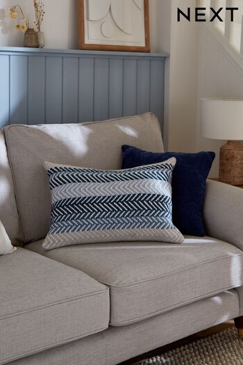 Blue Indoor/Outdoor Stripe Cushion (T15409) | £22