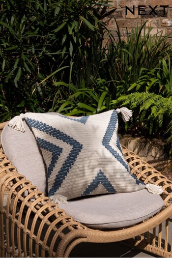 Blue Indoor/Outdoor Chevron Cushion (T15411) | £24
