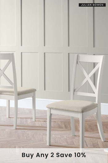 Julian Bowen Set of 2 Cream Provence Dining Chairs (T15477) | £230