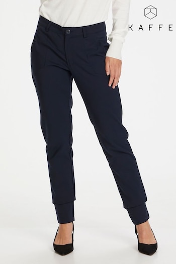 Kaffe Blue Vera Long Length Regular Fit Trousers (T15670) | £70