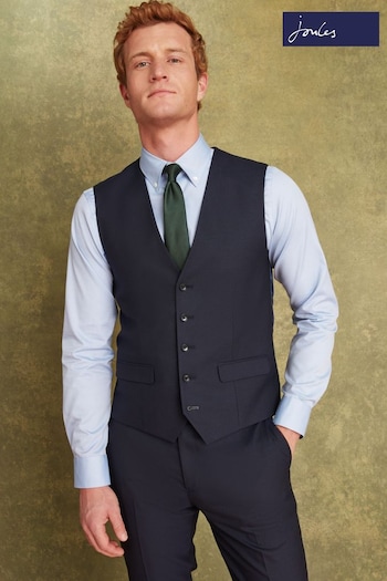 Joules Navy Wool Slim Fit Suit Waistcoat (T15855) | £75