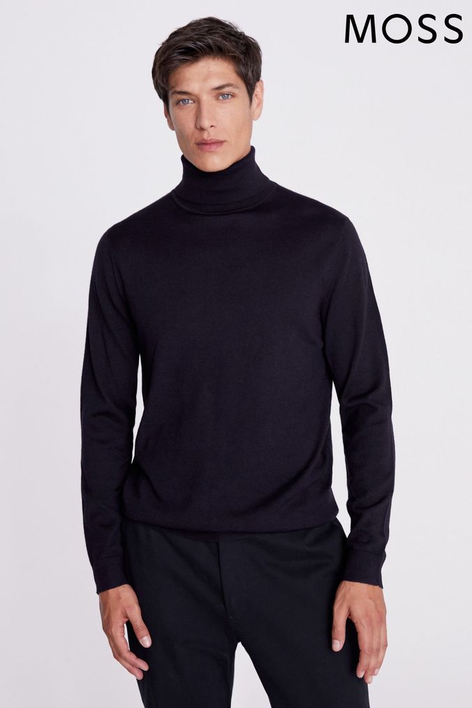 Black roll new arrivals neck top mens
